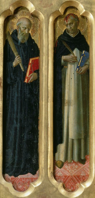 Santos Bento e Pedro, o Mártir do Altar de Perúgia, ca. 1437. de Fra Giovanni Angelico da Fiesole