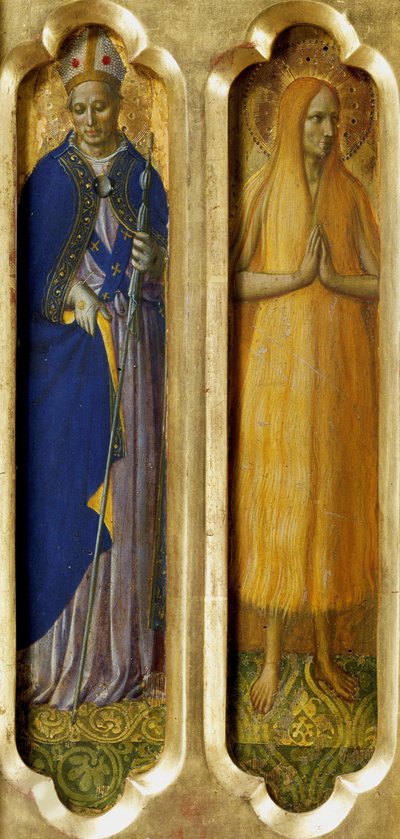 Santos Luís de Toulouse e Maria do Egipto Do Altar de Perugia, ca. 1437. de Fra Giovanni Angelico da Fiesole