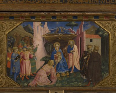 A Adoração dos Magos Retábulo da Anunciação com 5 cenas de Predella, 1430-1432 de Fra Giovanni Angelico da Fiesole