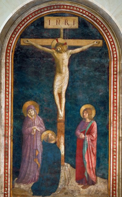 A crucificação com São Domingos, c. 1440 de Fra Giovanni Angelico da Fiesole