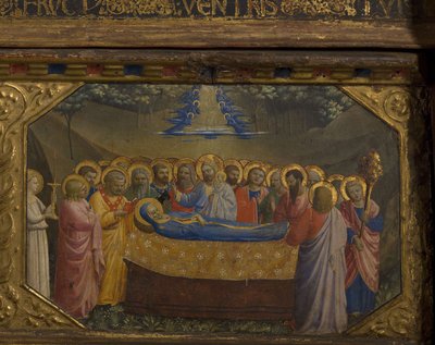 A morte da Virgem Retábulo da Anunciação com 5 cenas de Predella, 1430-1432 de Fra Giovanni Angelico da Fiesole