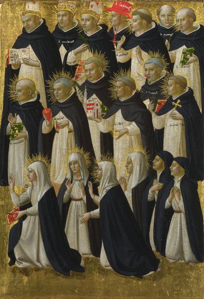O Painel Abençoado Dominicano do Retábulo de Fiesole San Domenico, c. 1423-1424 de Fra Giovanni Angelico da Fiesole