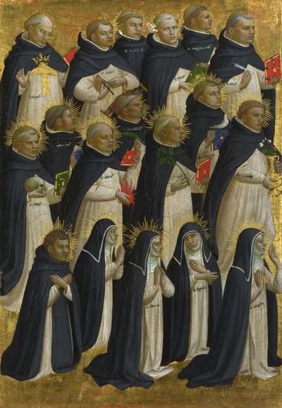 O Painel Abençoado Dominicano do Retábulo de Fiesole San Domenico, c. 1423-1424 de Fra Giovanni Angelico da Fiesole