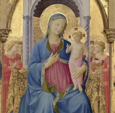 A Virgem e a Criança. Cortona Polyptych Detalhe do painel central, ca 1437. de Fra Giovanni Angelico da Fiesole
