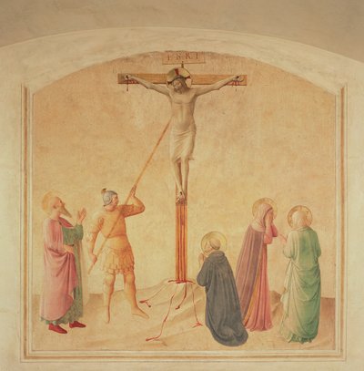 Crucificação, o suporte da lança, c.1438-45 de Fra Angelico