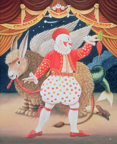 Grimaldi and the Nondescript, 1987 (óleo e têmpera no painel) de Frances Broomfield