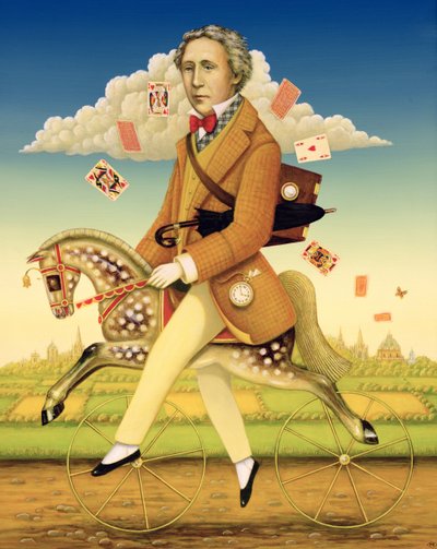Lewis Carroll (1832-98) 2001 (óleo e têmpera no painel) de Frances Broomfield