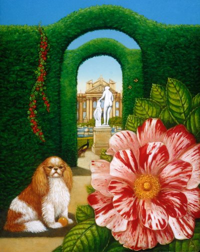 Rosa Mundi, 1995 (óleos e têmpera no painel) de Frances Broomfield