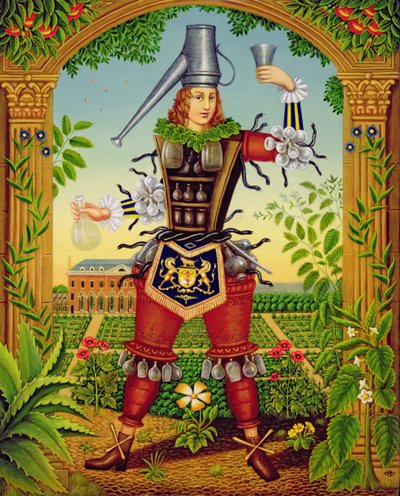 O Chelsea Physic Gardener, 1997 (óleo e têmpera no painel) de Frances Broomfield