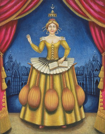 The Musicians Wife, 2002 (óleo e têmpera no painel) de Frances Broomfield