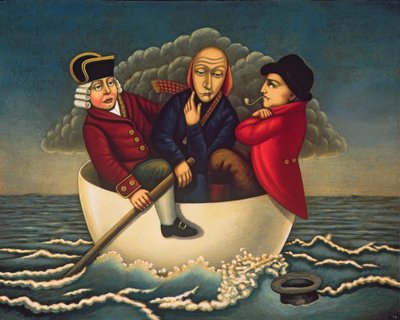Os Três Reis Magos de Gotham, 2005 (óleo e têmpera no painel) de Frances Broomfield
