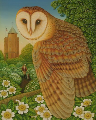 The White Garden, 1997 (óleo e têmpera no painel) de Frances Broomfield