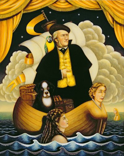 Wagner, o holandês voador, 2001 (óleo e têmpera no painel) de Frances Broomfield