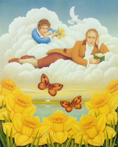 Narcisos Wordsworths, 2004 (óleo e têmpera no painel) de Frances Broomfield