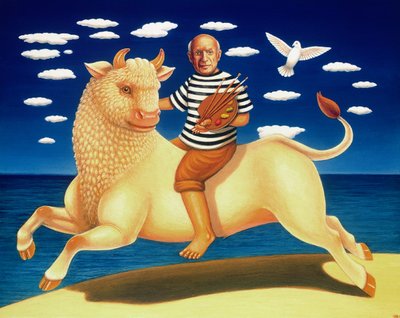 Yo Picasso, 2003 (óleo e têmpera no painel) de Frances Broomfield