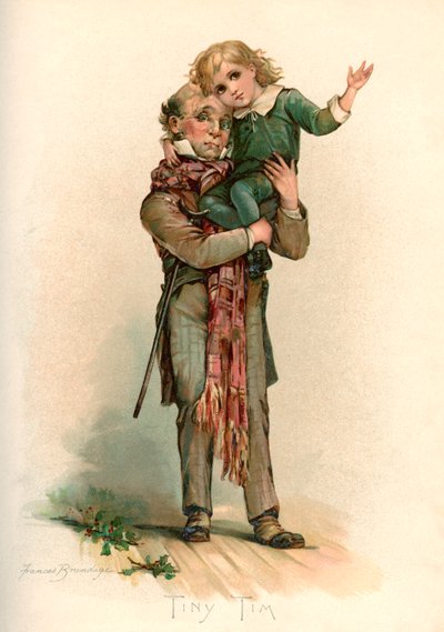 Bob Cratchit Carrying Tiny Tim de Frances Brundage