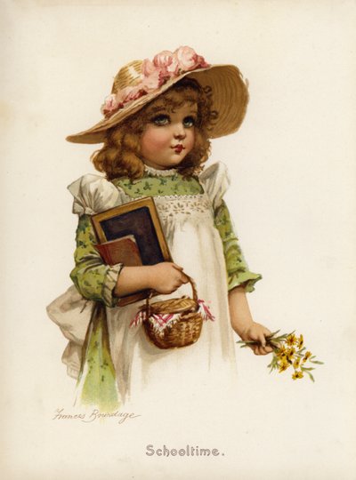 Meninas: Tempo de escola (cor litho) de Frances Brundage