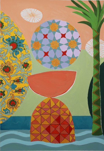 A Delicate Balance, 2022 (acrílico sobre papel aquarelado de arquivo) de Frances Ferdinands