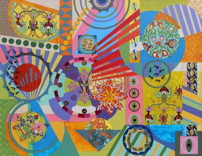 No meu jardim há muitas cores, 2024 (técnica mista sobre tela) de Frances Ferdinands