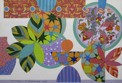 Pinwheel, 2022 (acrílico sobre papel aquarelado de arquivo) de Frances Ferdinands