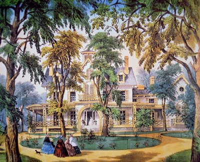Casa de um plantador, c.1858 (cor litho) de Frances Flora Bond (c.1812 76) Palmer