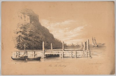 Fort Lee Landing, em: The New York Drawing Book, Conteining a Series of Original Designs a..., 1847. de Frances Flora Bond Palmer