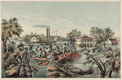 Água alta no Mississippi, pub.1868 de Frances Flora Bond Palmer