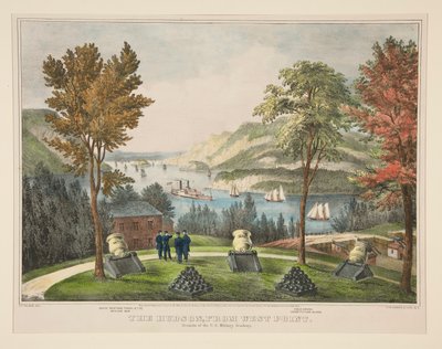 O Hudson, de West Point. Terrenos da Academia Militar dos E.U.A. de Frances Flora Bond Palmer