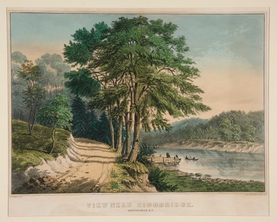 Ver Perto de Highbridge. Rio Harlem, N.Y. de Frances Flora Bond Palmer