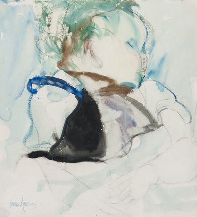 Bebê Adormecido, c.1905 (tinta e aquarela sobre papel) de Frances Hodgkins