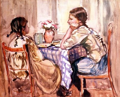 A Refeição (aguarela sobre papel) de Frances Hodgkins