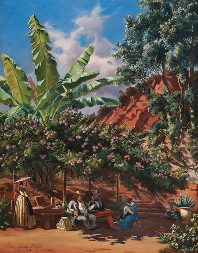 Frances Kennedy Schultze pintando sob uma pérgula, Argel de Frances Kennedy (attr. to) Schultze