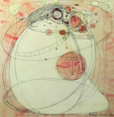 O Espírito da Rosa, 1903 (wc e lápis no papel) de Frances McNair