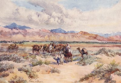 Uma caravana no Saara (litografia a cores) de Frances Nesbitt