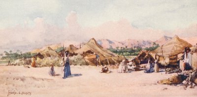 Um acampamento nómada (litografia a cores) de Frances Nesbitt