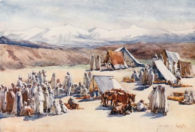 Dia de mercado, Timgad (litografia a cores) de Frances Nesbitt