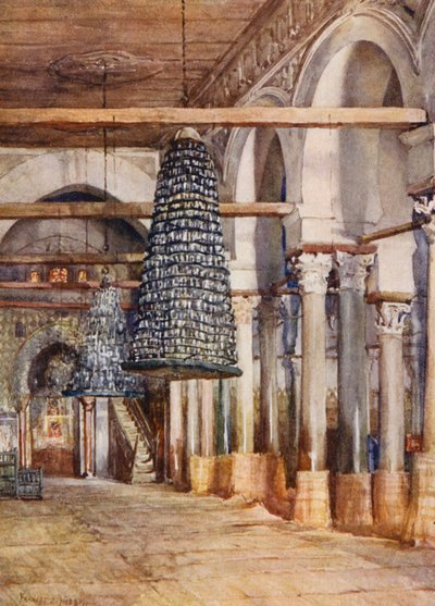Mesquita de Sidi Okba, Kairouan (litografia a cores) de Frances Nesbitt