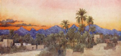 Pôr do sol (litografia a cores) de Frances Nesbitt