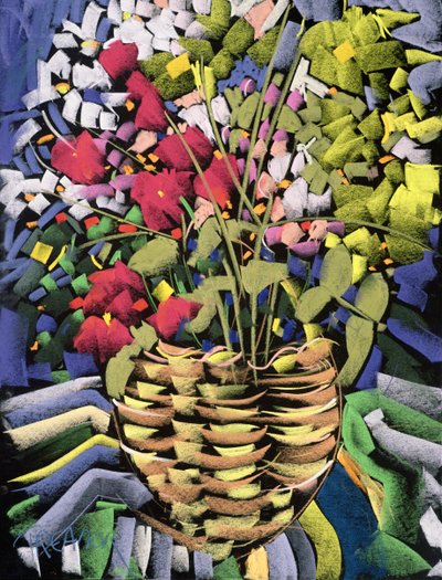Deco Flowers (pastel no mountboard) de Frances Treanor