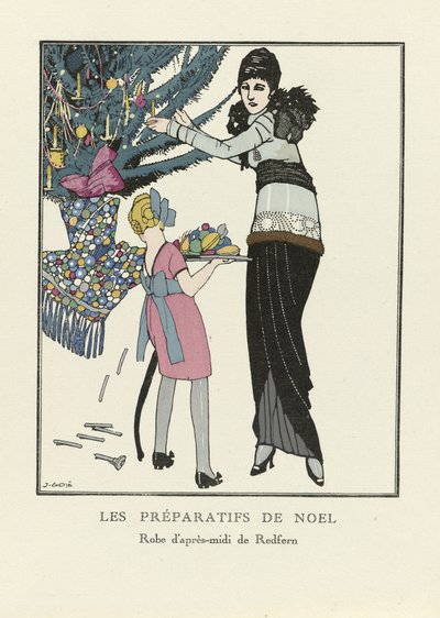 Preparações de Natal, pub. 1914 (estêncil) de Francesc Xavier Gosé