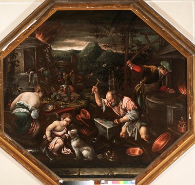 Alegoria do fogo Pintura por Francesco da Ponte dit Francesco Bassano (1549-1592) Genes, Musei di Strada Nuova de Francesco Bassano