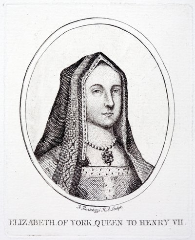 Elizabeth de York, Rainha Consorte do Rei Henrique VII (gravura) de Francesco (after) Bartolozzi
