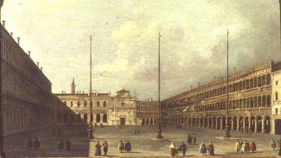 A Piazza San Marco, Veneza, com números de Francesco (after) Guardi