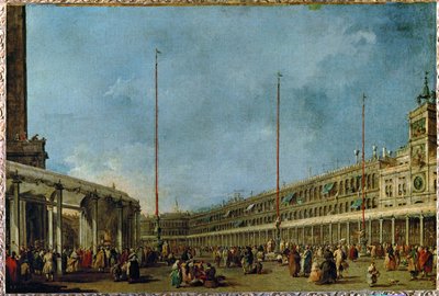 O Doge de Veneza segue a procissão do Corpus Domini ... de Francesco (circle of) Guardi