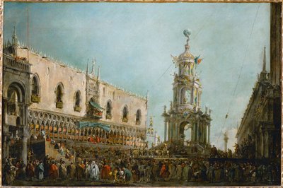 A festa de Quinta-feira Santa em Veneza, Itália ... de Francesco (circle of) Guardi
