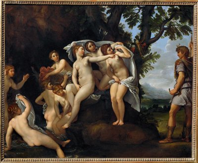 Acteon metamorphose en cerf - Actaion transformado em veado ... de Francesco Albani