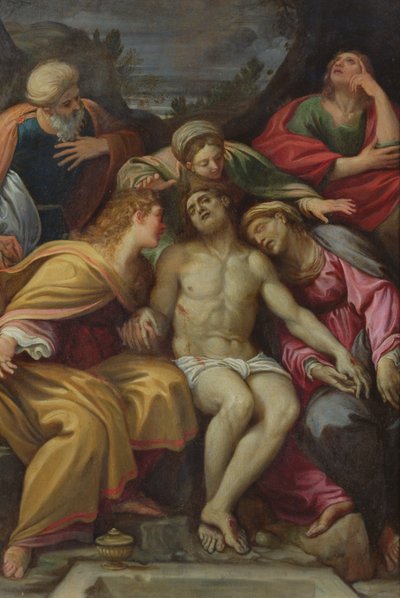 Lamentação de Cristo com São João, Maria Madalena, Maria Salomé, José de Arimatéia e a Virgem de Francesco Albani