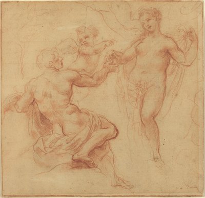Paris concedendo a maçã a Vênus de Francesco Albani