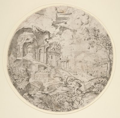 Vista de Roma com ruínas, Trajano de Francesco Amato