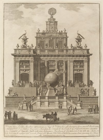Um lugar de deleite com um balão aéreo, para o Festival "Chinea" de Francesco Barbazza after Giuseppe Palazzi